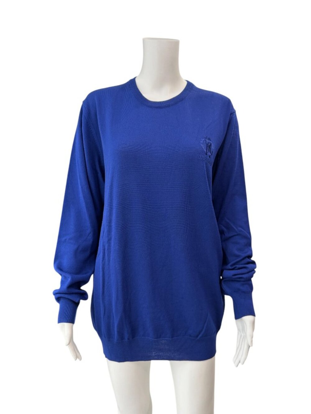 $200 NWT Roberto Cavalli Blue Knitted Pullover Sweater size XXL